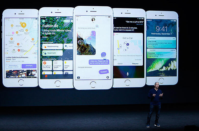 Auf der Apple Keynote in San Francisco wurden die neuen Produkte des Konzerns vorgestellt - darunter auch das neue iPhone 7: Klicken Sie sich durch die Bilder der Präsentation.