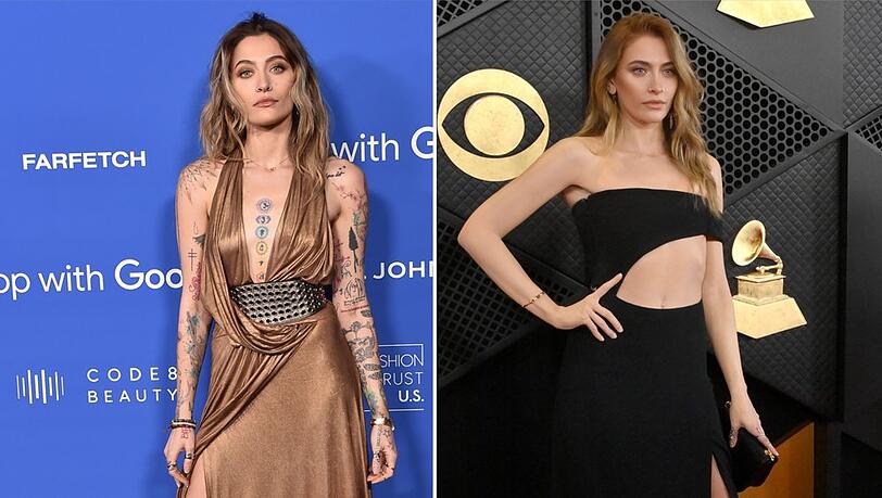 Normalerweise ziert ihren Oberkörper eine Vielzahl an Tattoos: Für die Grammys ließ Paris Jackson alle davon abdecken.
