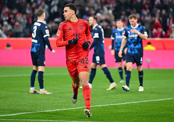 Traf beim Sieg der Bayern gegen Heidenheim: Jamal Musiala Traf beim Sieg der Bayern gegen Heidenheim: Jamal Musiala