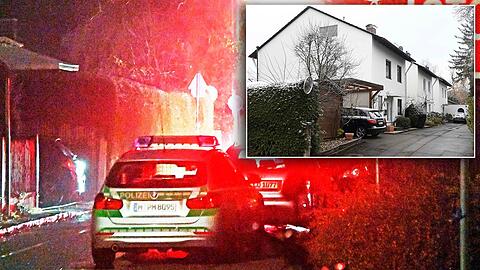 Bilder vom Mittwochabend: Einsatzkräfte von Polizei und Rettungsdienst vor dem Haus, in dem sich die Tat zugetragen hat.