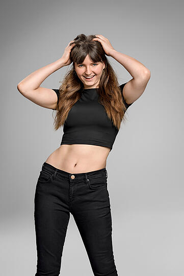 Alexandra vor ihrem Umstyling