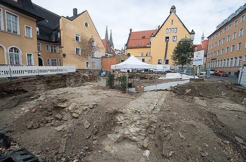 Das Gelände, auf dem der Neubau des jüdischen Gemeindezentrums mit Synagoge in Regensburg entstehen soll.