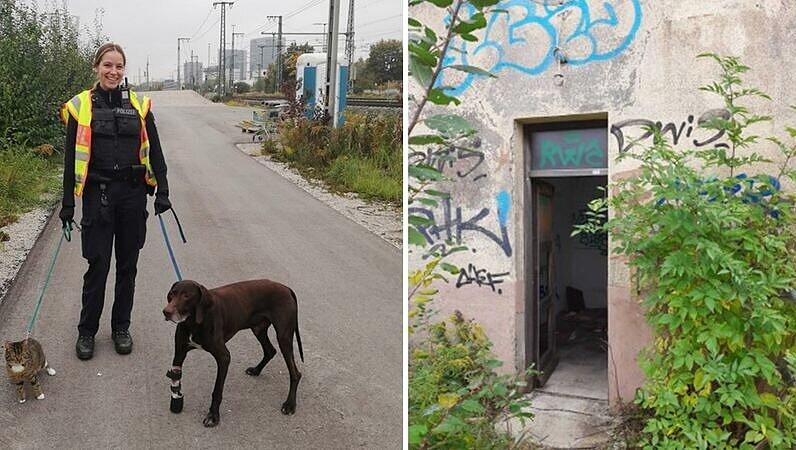 Die Bundespolizei mit den geretteten Tieren.
