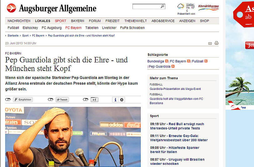 Die Pressestimmen zu Pep Guardiola - klicken Sie sich durch die Bilderstrecke