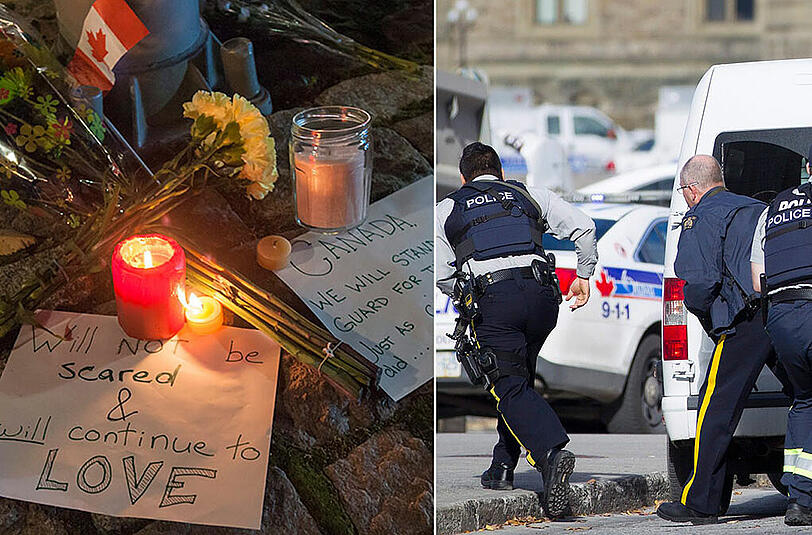 "Wir lassen uns nicht einschüchtern!": Kanada steht nach den Schüssen in Ottawa unter Schock und trauert um die Toten. Es war der zweite Terror-Anschlag binnen drei Tagen.