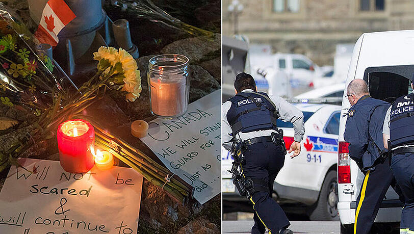 "Wir lassen uns nicht einschüchtern!": Kanada steht nach den Schüssen in Ottawa unter Schock und trauert um die Toten. Es war der zweite Terror-Anschlag binnen drei Tagen. "Wir lassen uns nicht einschüchtern!": Kanada steht nach den Schüssen in Ottawa unter Schock und trauert um die Toten. Es war der zweite Terror-Anschlag binnen drei Tagen.