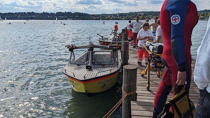 100 Rettungskräfte suchten am Sonntag mehrere Stunden lang nach dem vermissten Schwimmer aus München.