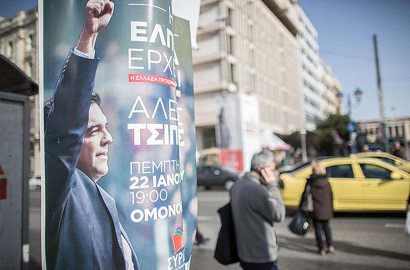 Die heiße Phase hat begonnen: Die Linkspartei von Alexis Tsipras liegt etwa 6 Prozentpunkte vor der konservativen Nea Dimokratia.