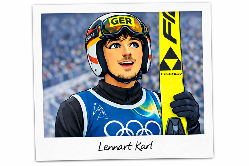 Ziiiiieeeeeehhhh! Bayerns Lennart Karl w&uuml;rde einen super Skispringer geben.