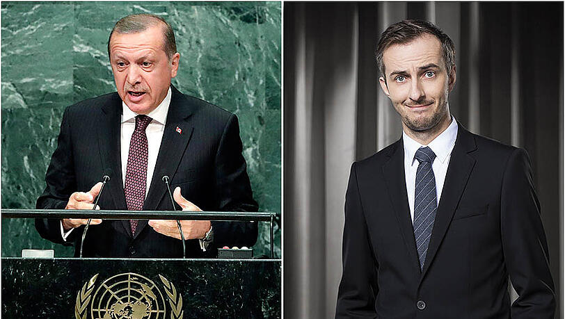 Der türkische Präsident Recep Tayyip Erdogan (l.) akzeptiert die Einstellung der Ermittlungen gegen ZDF-Moderator Jan Böhmermann nicht Der türkische Präsident Recep Tayyip Erdogan (l.) akzeptiert die Einstellung der Ermittlungen gegen ZDF-Moderator Jan Böhmermann nicht
