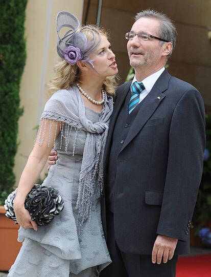 Brandenburgs Ministerpräsident Matthias Platzeck (SPD) und seine Frau Jeanette Jesorka