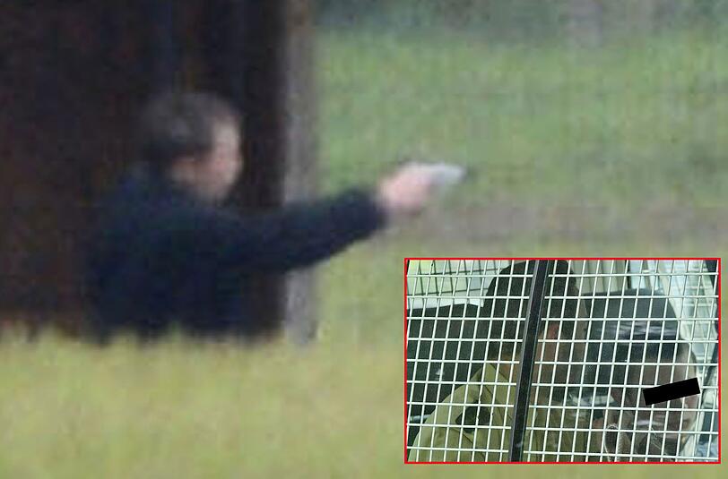 Der Schüler (14) schießt auf einem Sportplatz um sich. Gestern wird er ins Amtsgericht gebracht (kl. Foto).