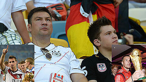 Ex-Box-Weltmeister Dariusz Michalczewski im Deutschland-Trikot mit Sohn Nicolas. Kleine Bilder: die WM-Helden mit polnischen Wurzeln Miroslav Klsoe (l.) und Lukas Podolski.