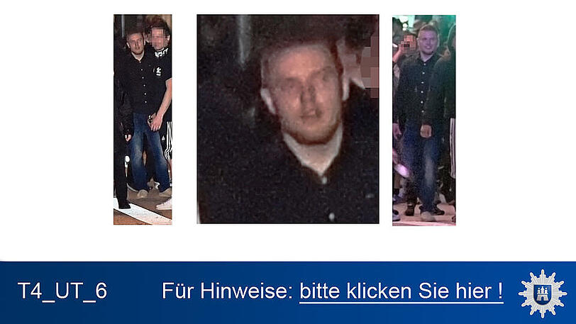 Nach diesen Personen wird öffentlich gefahndet. Die Polizei in Hamburg wird erreicht unter 040/4286-76543.