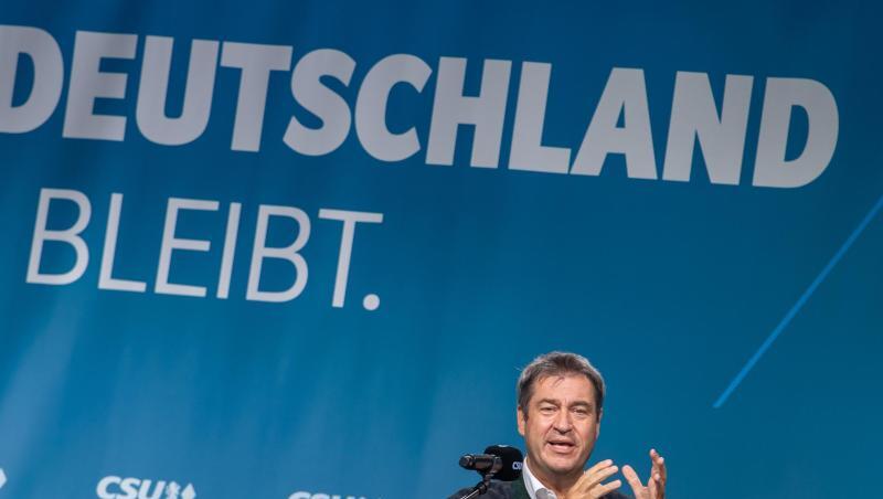 Markus Söder, CSU-Parteivorsitzender und Ministerpräsident von Bayern, spricht.