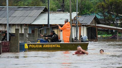 Ganze Dörfer im Bundesstaat Rio Grande do Sul sind überschwemmt.
