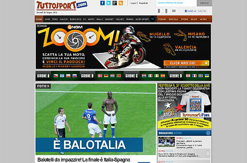 Die italienische Presse feiert nicht nur Doppel-Torschützen Mario Balotelli. Tuttosport: "Balotelli zum Verrücktwerden"