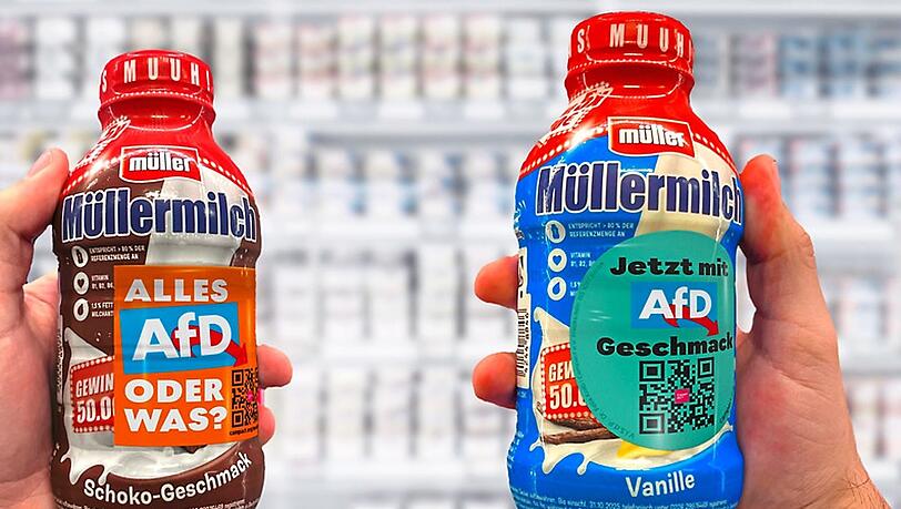 "Alles AfD oder was?" Mehr als 90.000 Unterst&uuml;tzer haben diese Sticker laut Campact bereits im Internet bestellt.