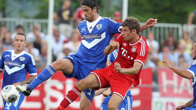 Thomas Müller vom FC Bayern im Spiel gegen Brescia. Thomas Müller vom FC Bayern im Spiel gegen Brescia.
