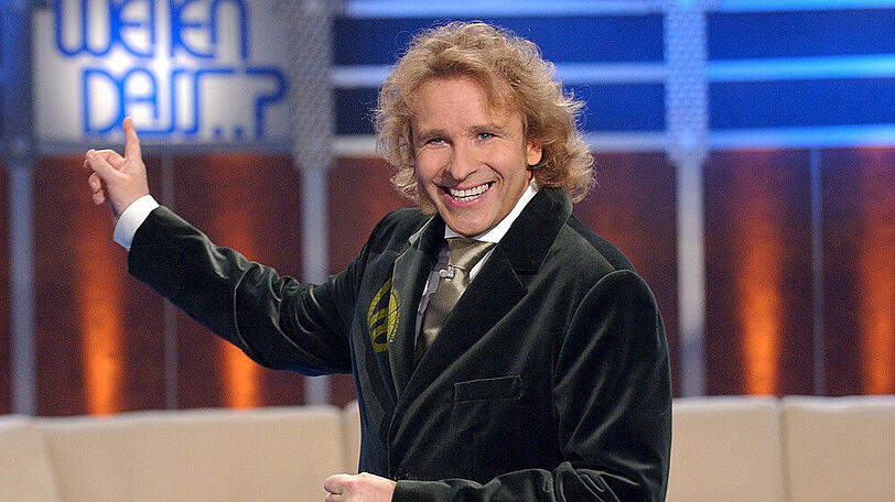 Thomas Gottschalk in der "Wetten, dass..?"-Sendung vom 1. April 2006 in Halle an der Saale