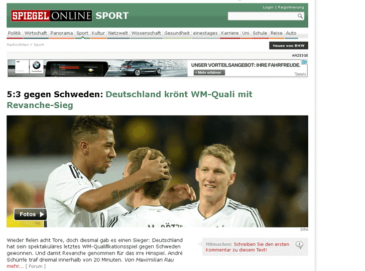 Der Spiegel sieht einen Revanche-Sieg.