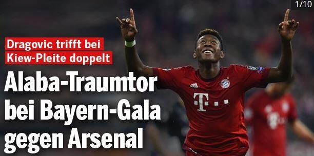 Und auch "OE24" spricht vom Alaba-Traumtor bei der "Bayern-Gala".