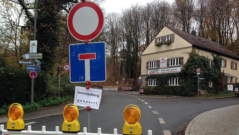 So sah es in den vergangenen Wochen aus: Der Schmiedberg war gesperrt. So sah es in den vergangenen Wochen aus: Der Schmiedberg war gesperrt.