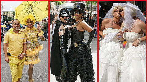 Männer in Brautkleidern, schillernde Dragqueens, schwule Trachtler &ndash; auf der Parade vom Stachus zum Sendlinger Tor waren alle Facetten der schwulen, lesbischen und transsexuellen Szene Münchens vertreten.