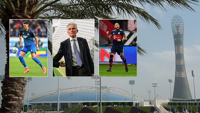 Arturo Vidal (R.) könnte die Bayern im Winter verlassen, Sandro Wagner (L.) kommt neu dazu – und Jupp Heynckes sieht bei Bayern Verbesserungsbedarf. Im Hintergrund die Aspire Sports Academy in Doha. Arturo Vidal (R.) könnte die Bayern im Winter verlassen, Sandro Wagner (L.) kommt neu dazu – und Jupp Heynckes sieht bei Bayern Verbesserungsbedarf. Im Hintergrund die Aspire Sports Academy in Doha.