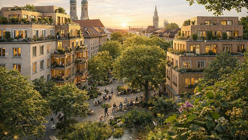 Mehr Gr&uuml;n, mehr Fu&szlig;g&auml;ngerzonen und Gew&auml;sser: So stellt sich das B&uuml;ndnis "Stadt f&uuml;r alle" M&uuml;nchen vor.