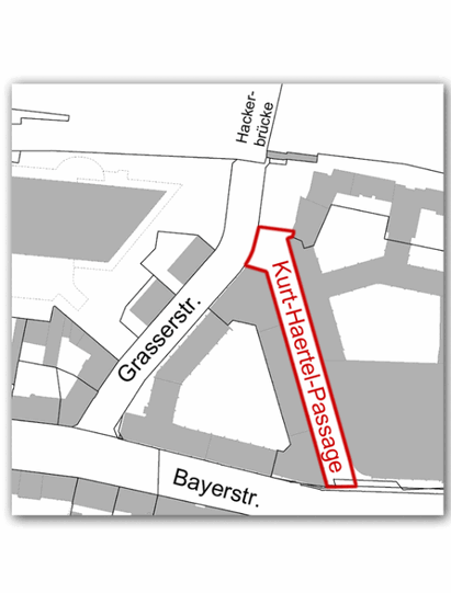 Hier verläuft die Kurt-Haertel-Passage.