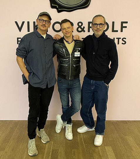 Rolf Snoeren (links) und Viktor Horsting (rechts) mit AZ-Redakteur Sven Barthel.