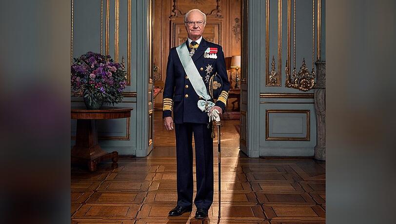 Dieses Bild von Carl Gustaf stellte das schwedische Königshaus zu den Glückwünschen.