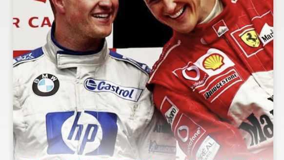 Ralf Schumacher zeigt einen besonderen Moment, den er mit Bruder Michael teilt. Ralf Schumacher zeigt einen besonderen Moment, den er mit Bruder Michael teilt.