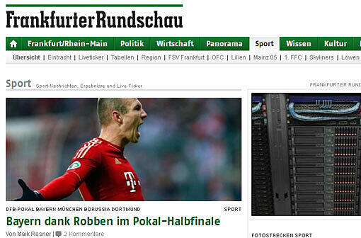 "Bayern dank Robben im Halbfinale", schreibt die "Frankfurter Rundschau".