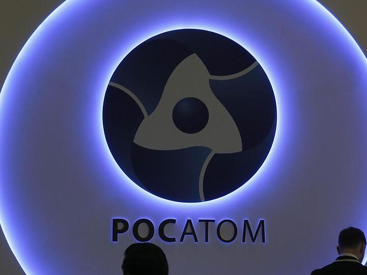 Das Logo der russischen Atombehörde Rosatom.
