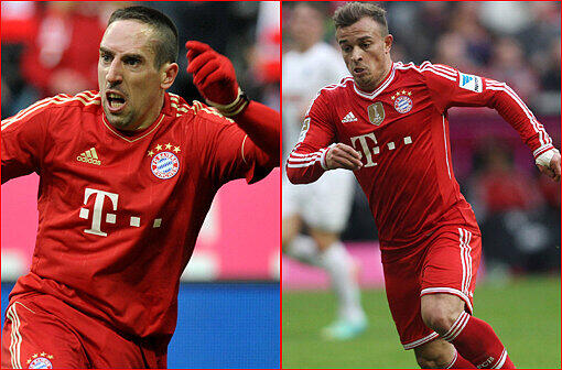 Der FC Bayern muss im Spitzenspiel gegen Schalke 04 auf Frank Ribery und Xherdan Shaqiri verzichten.