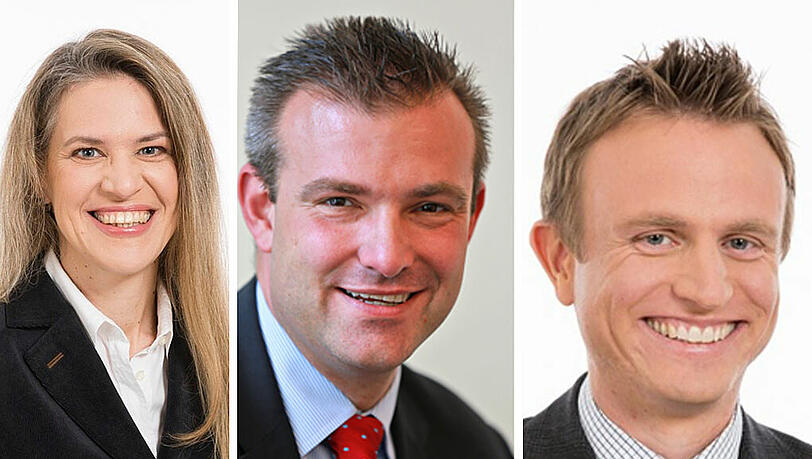 CSU-Stadtrat Hans Theiss (r.) will Georg Schlagbauers (M.) Nachfolger als Kreisverbands-Chef in der Münchner Innenstadt werden. Gegen ihn kandidiert die Juristin Nicola Mayerl (l.), Chefin im CSU-Ortsverband Westend-Schwanthalerhöhe. CSU-Stadtrat Hans Theiss (r.) will Georg Schlagbauers (M.) Nachfolger als Kreisverbands-Chef in der Münchner Innenstadt werden. Gegen ihn kandidiert die Juristin Nicola Mayerl (l.), Chefin im CSU-Ortsverband Westend-Schwanthalerhöhe.