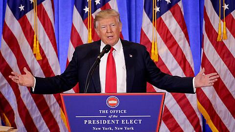 Showmaster oder Präsident? Donald Trump bei seiner Pressekonferenz.