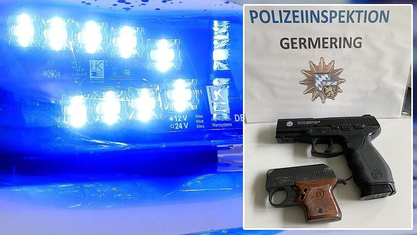 Diese Waffen findet die Polizei bei dem angetrunkenen Radler in Germering.