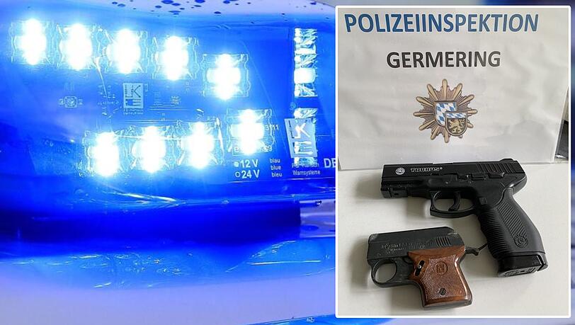 Diese Waffen findet die Polizei bei dem angetrunkenen Radler in Germering.