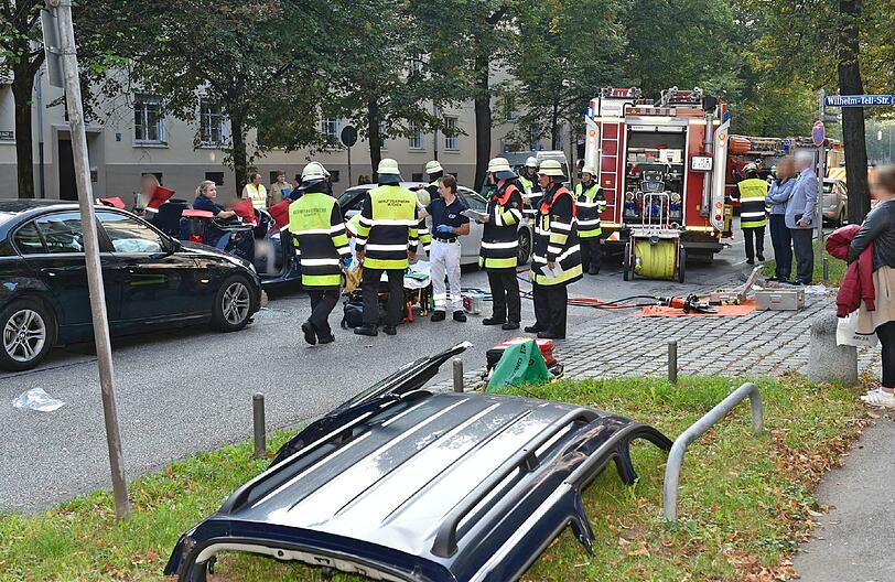 Bei dem Unfall auf der Prinzregentenstraße wurde vier Personen verletzt.