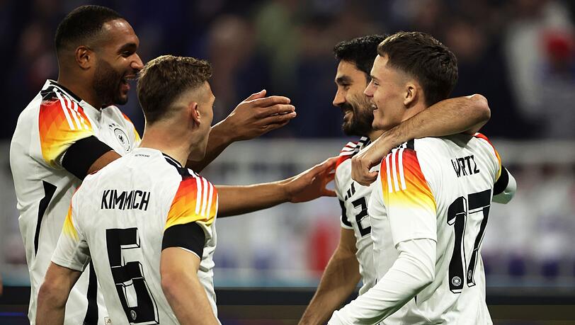 Die deutsche Nationalmannschaft um Jonathan Tah, Joshua Kimmich, Ilkay Gündogan und Florian Wirtz (l-r) lieferte in Lyon ab.