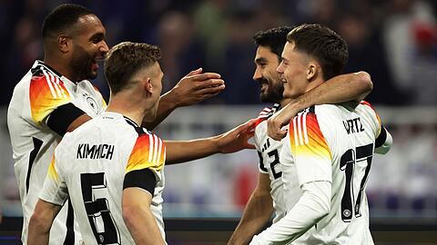 Die deutsche Nationalmannschaft um Jonathan Tah, Joshua Kimmich, Ilkay Gündogan und Florian Wirtz (l-r) lieferte in Lyon ab.