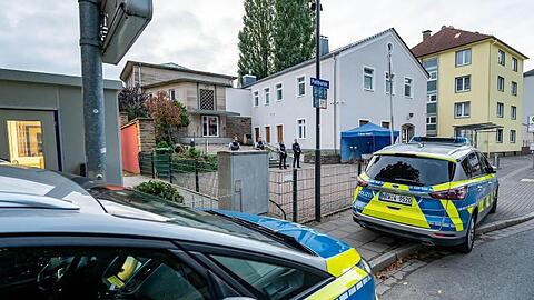 Polizeieinsatz an der Synagoge in Hagen.