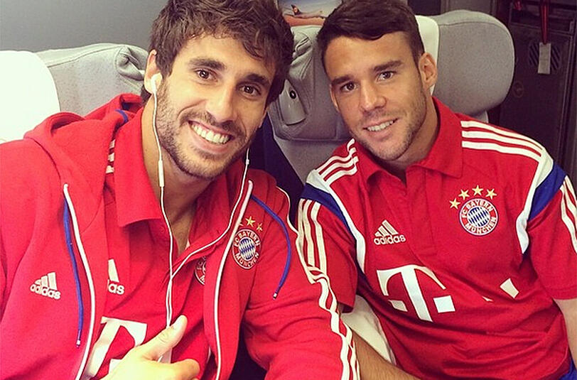 Zwei Spanier unter sich: Javi Martinez nimmt Juan Bernat unter seine Fittiche