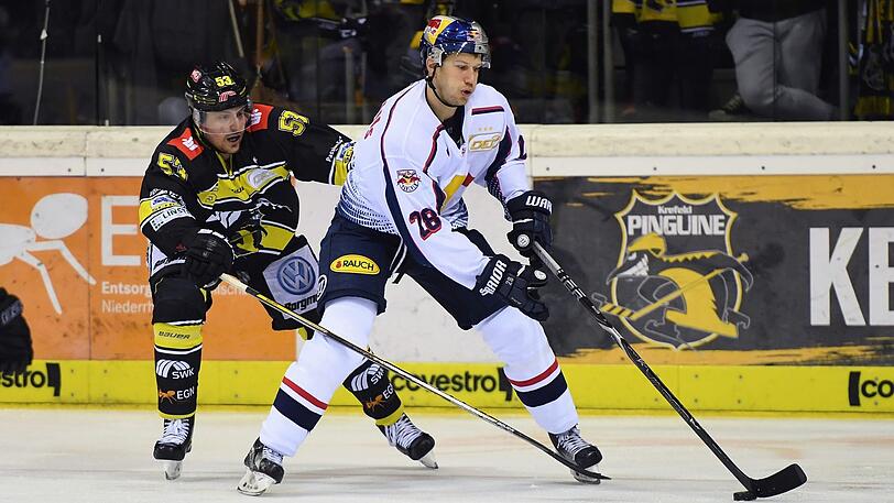 Kämpfen um Platz 1: Frank Mauer (r.) und der EHC München.