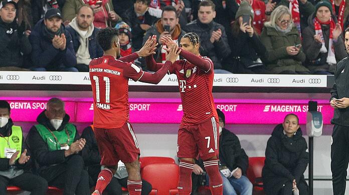 Kingsley Coman (li.) und Serge Gnarby sind angeschlagen. (Archivbild)