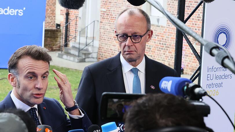 Betonen vor dem EU-Gipfel ihre Einigkeit: Macron und Merz. Betonen vor dem EU-Gipfel ihre Einigkeit: Macron und Merz.