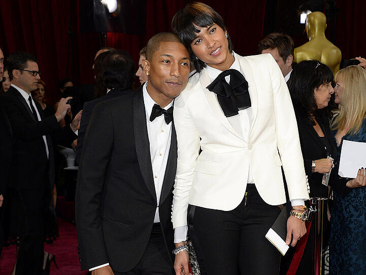 US-Sänger Pharrell Williams mit seiner Ehefrau Helen Lasichanh bei den diesjährigen Oscars